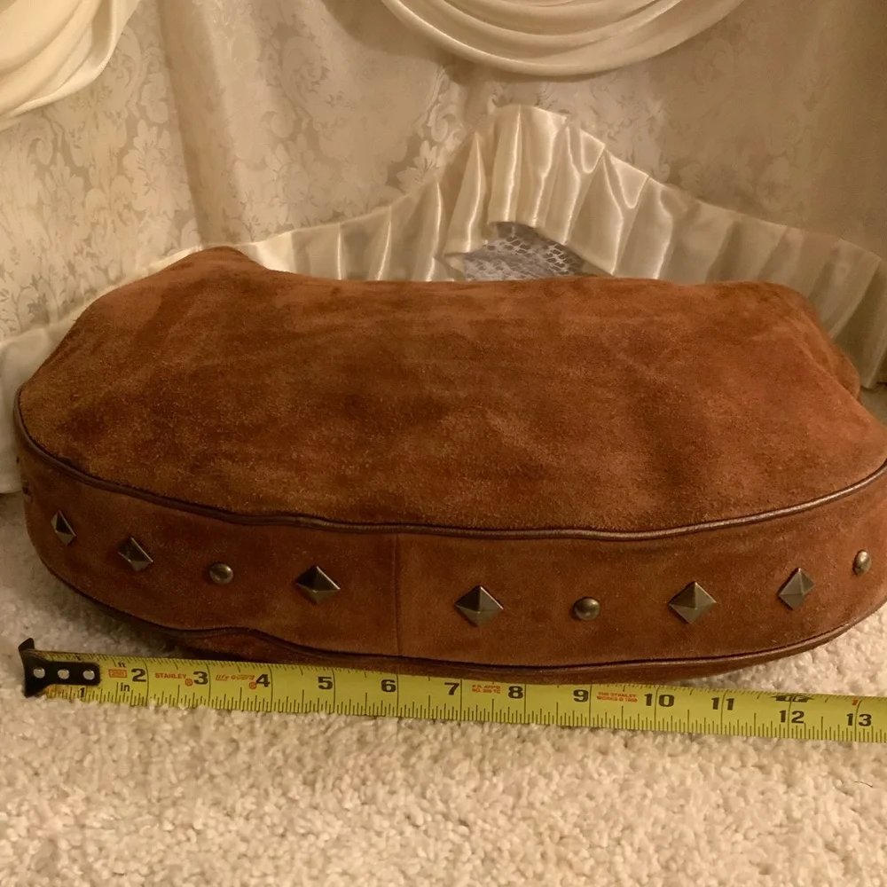 Donald J. Pliner Brown Suede Hobo with Chain Strap